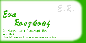 eva roszkopf business card